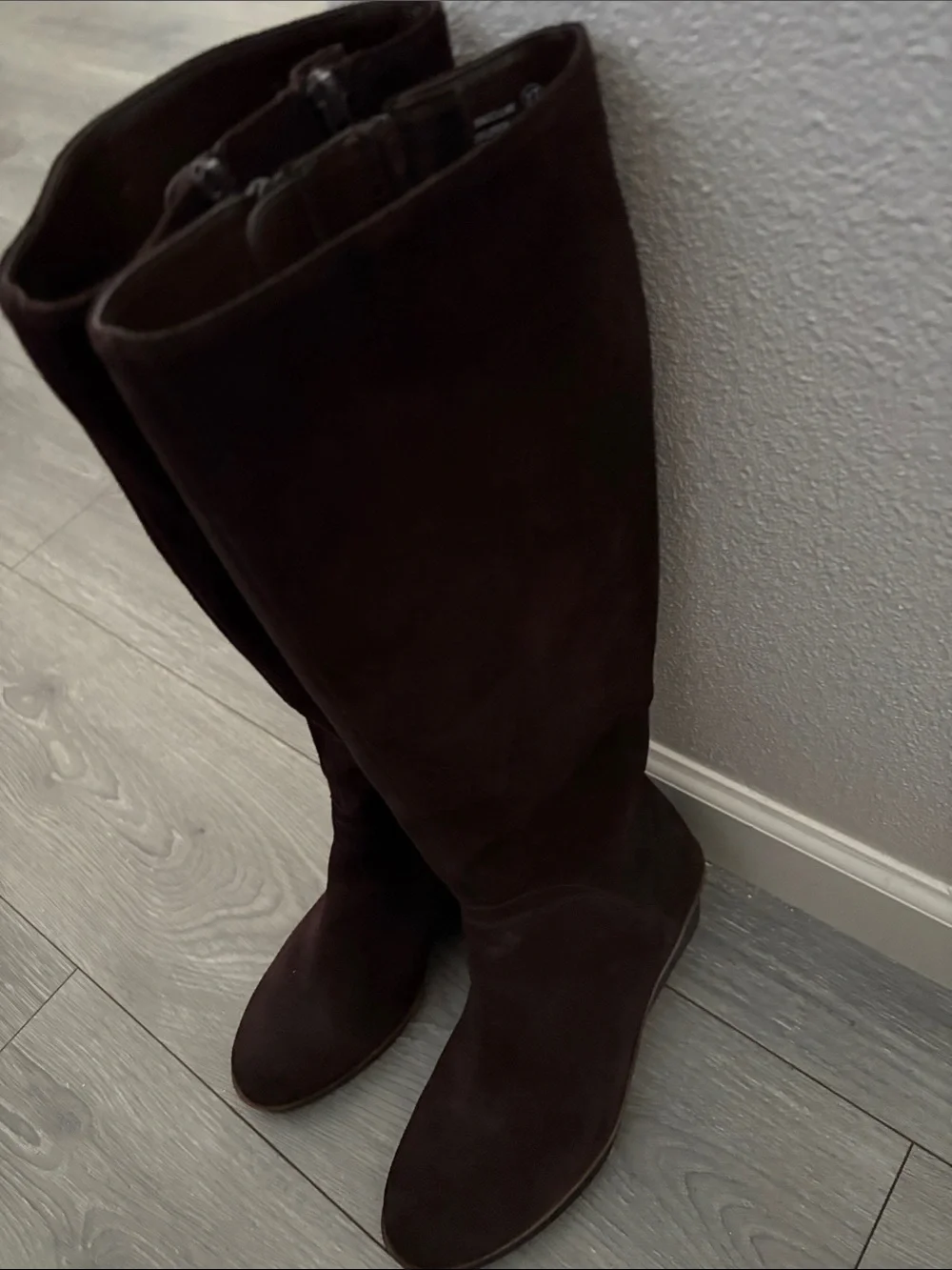 AEROSOLES Tall Suede Over-the-Knee Boots in Dark Brown